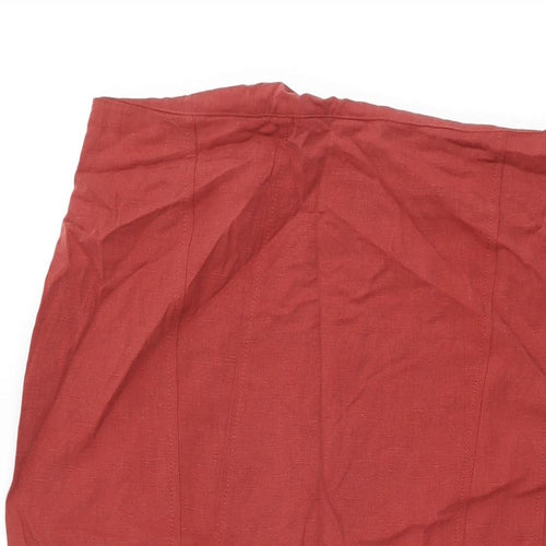 Principles Womens Red Lyocell Flare Skirt Size 12 Zip