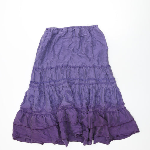 Monsoon Womens Purple Silk Swing Skirt Size 12