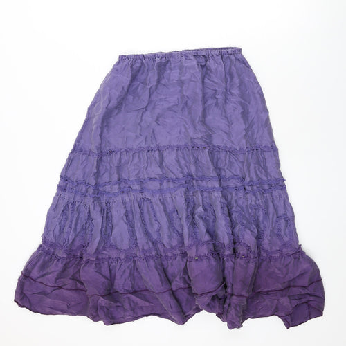 Monsoon Womens Purple Silk Swing Skirt Size 12