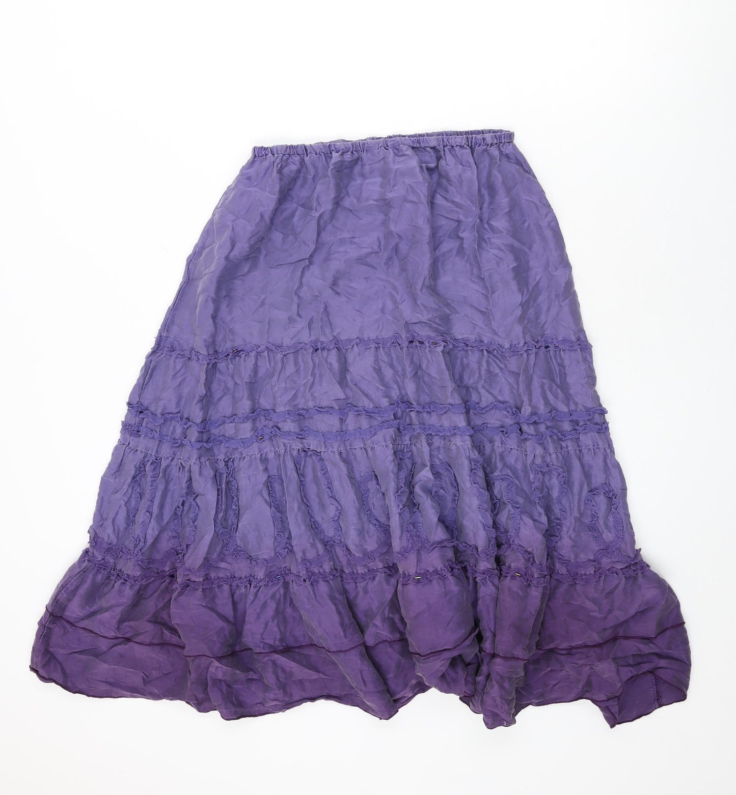 Monsoon Womens Purple Silk Swing Skirt Size 12