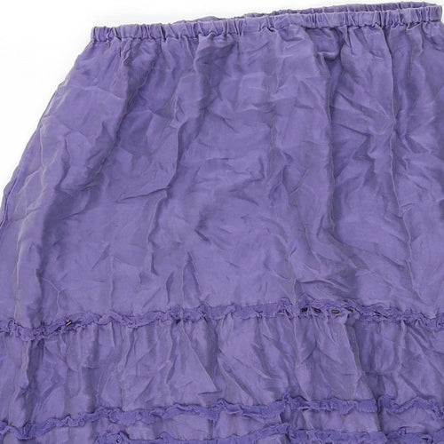 Monsoon Womens Purple Silk Swing Skirt Size 12