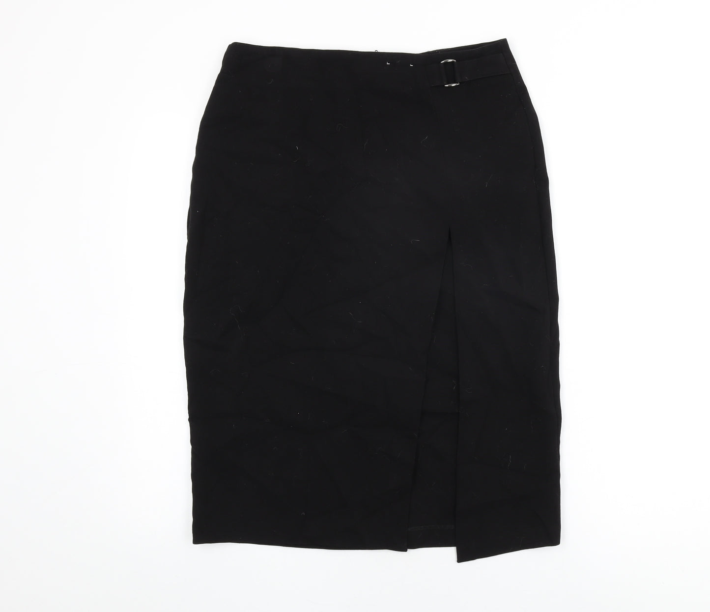 Dorothy Perkins Womens Black Polyester Straight & Pencil Skirt Size 12 Zip