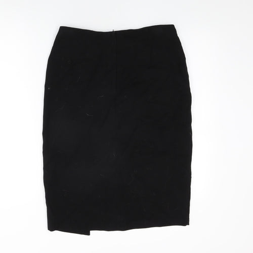 Dorothy Perkins Womens Black Polyester Straight & Pencil Skirt Size 12 Zip