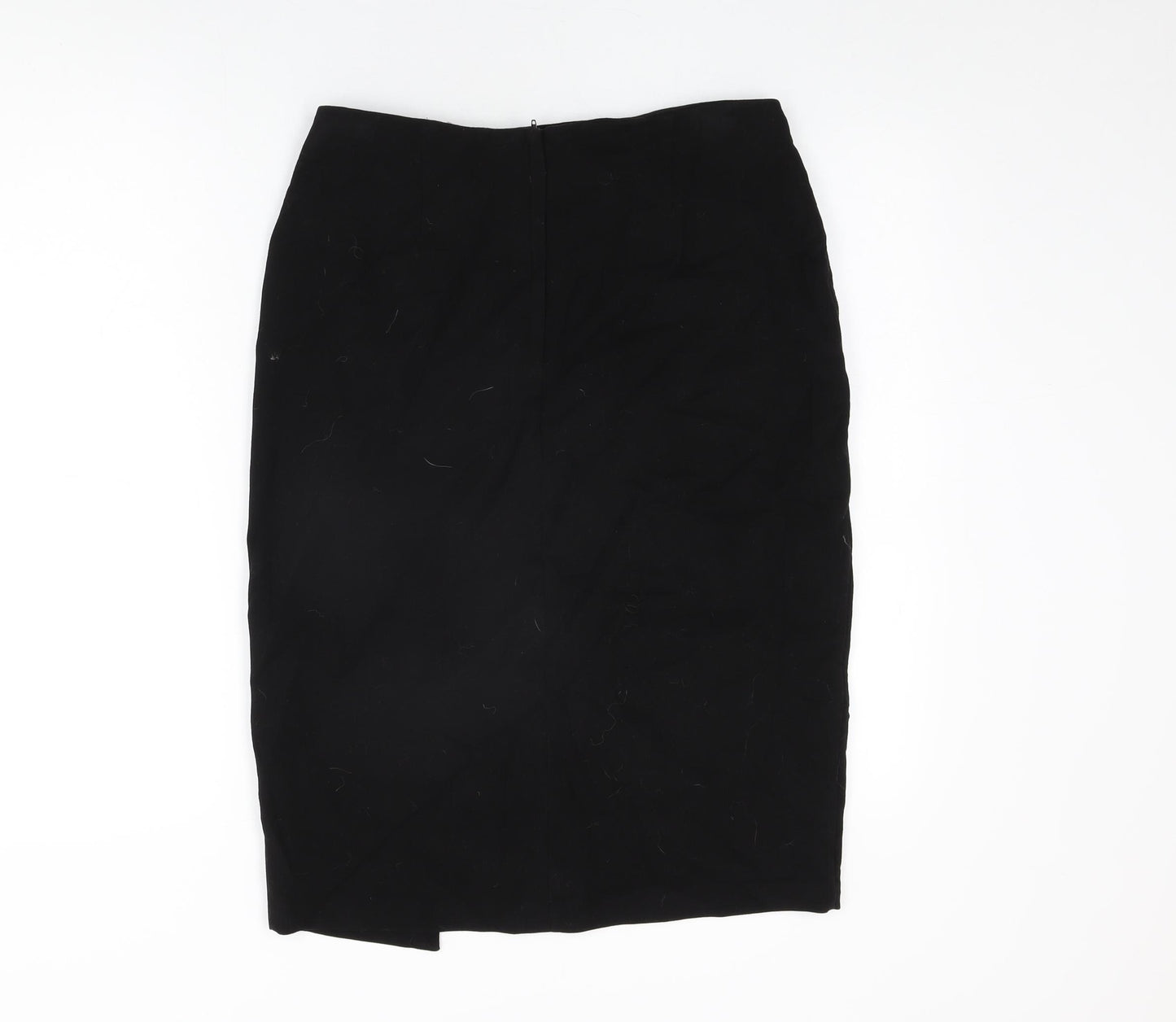 Dorothy Perkins Womens Black Polyester Straight & Pencil Skirt Size 12 Zip