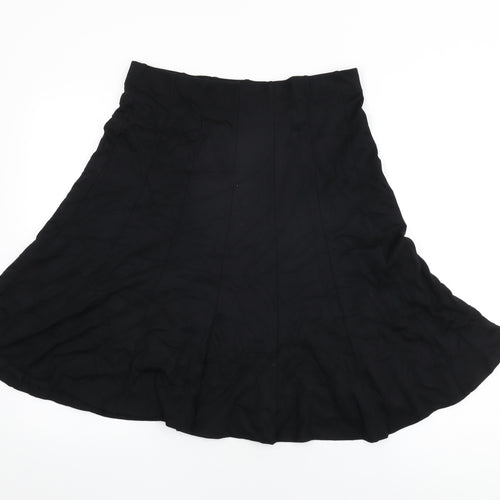Marks and Spencer Womens Black Viscose Swing Skirt Size 12