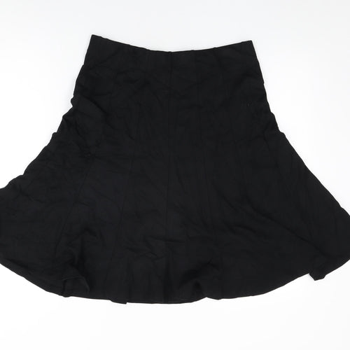 Marks and Spencer Womens Black Viscose Swing Skirt Size 12