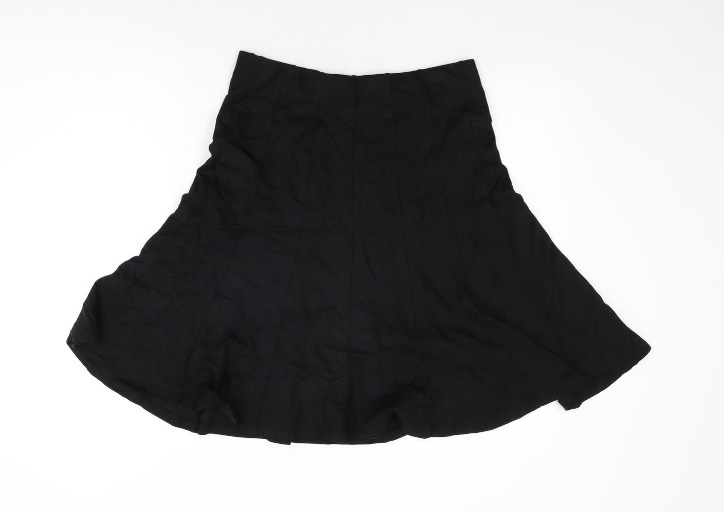 Marks and Spencer Womens Black Viscose Swing Skirt Size 12