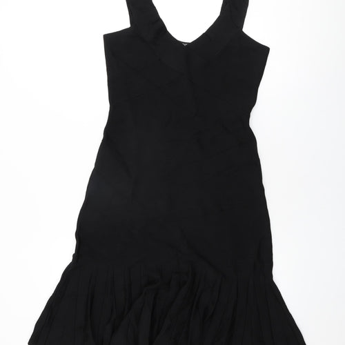 NEXT Womens Black Viscose Shift Size 10 V-Neck Pullover