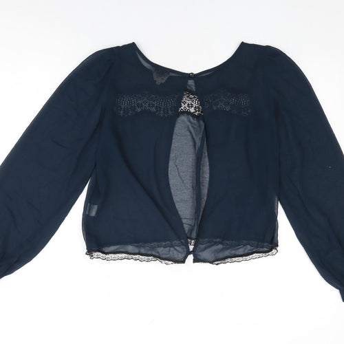 River Island Womens Blue Polyester Basic Blouse Size 10 Round Neck