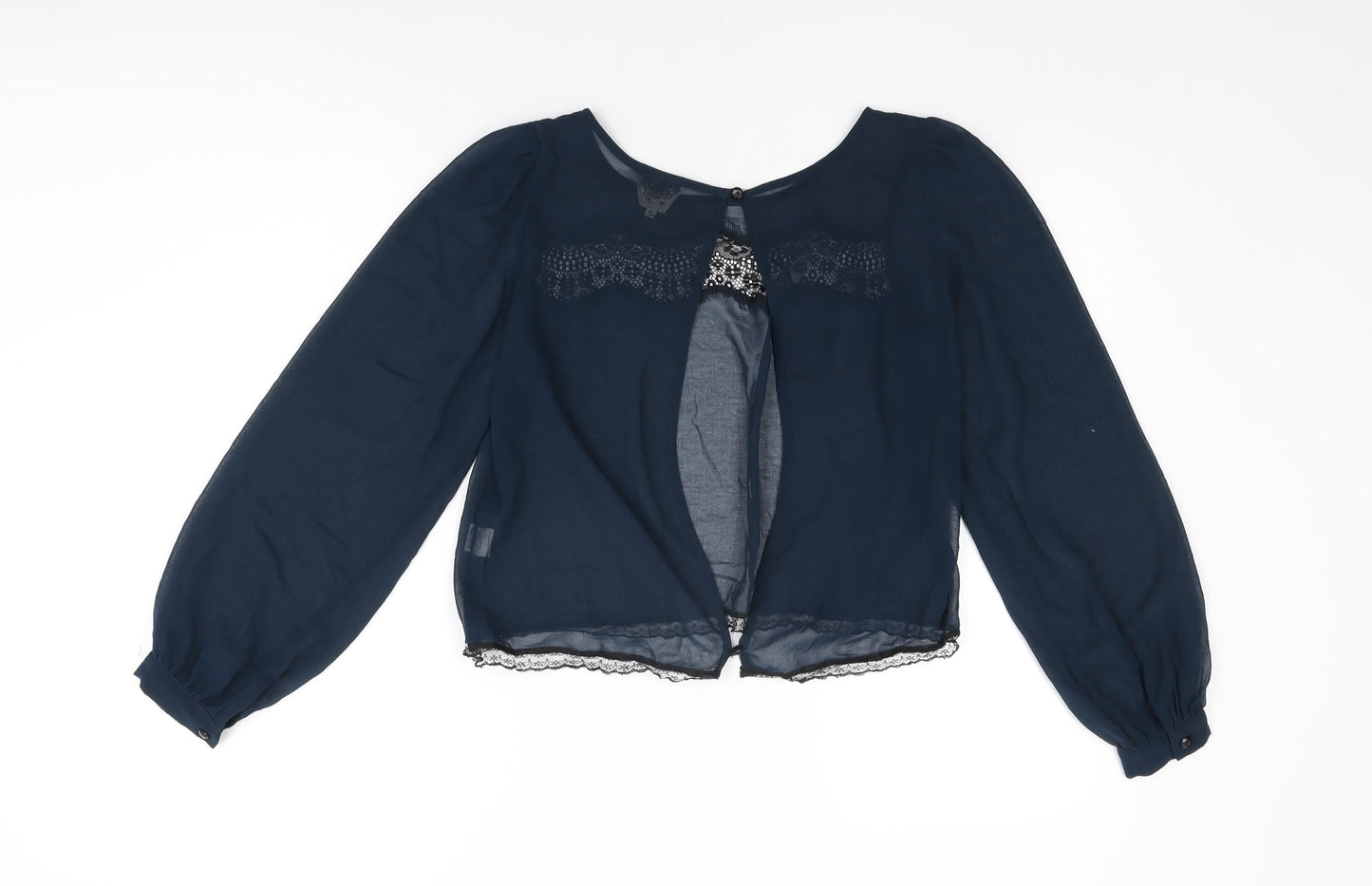 River Island Womens Blue Polyester Basic Blouse Size 10 Round Neck