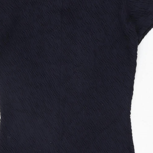 French Connection Womens Blue Viscose Shift Size 8 Round Neck Zip