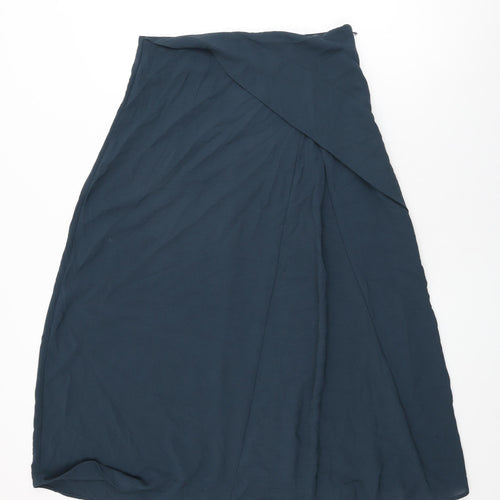 Zara Womens Blue Polyester Swing Skirt Size M Zip