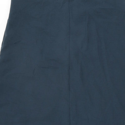 Zara Womens Blue Polyester Swing Skirt Size M Zip