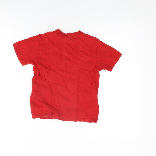 United Colors of Benetton Boys Red Cotton Basic T-Shirt Size S Round Neck Pullover