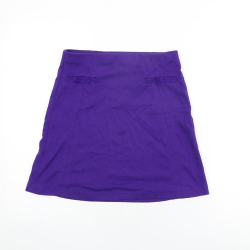 Marks and Spencer Womens Purple Polyester A-Line Skirt Size 8