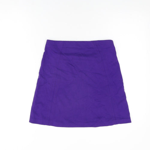 Marks and Spencer Womens Purple Polyester A-Line Skirt Size 8