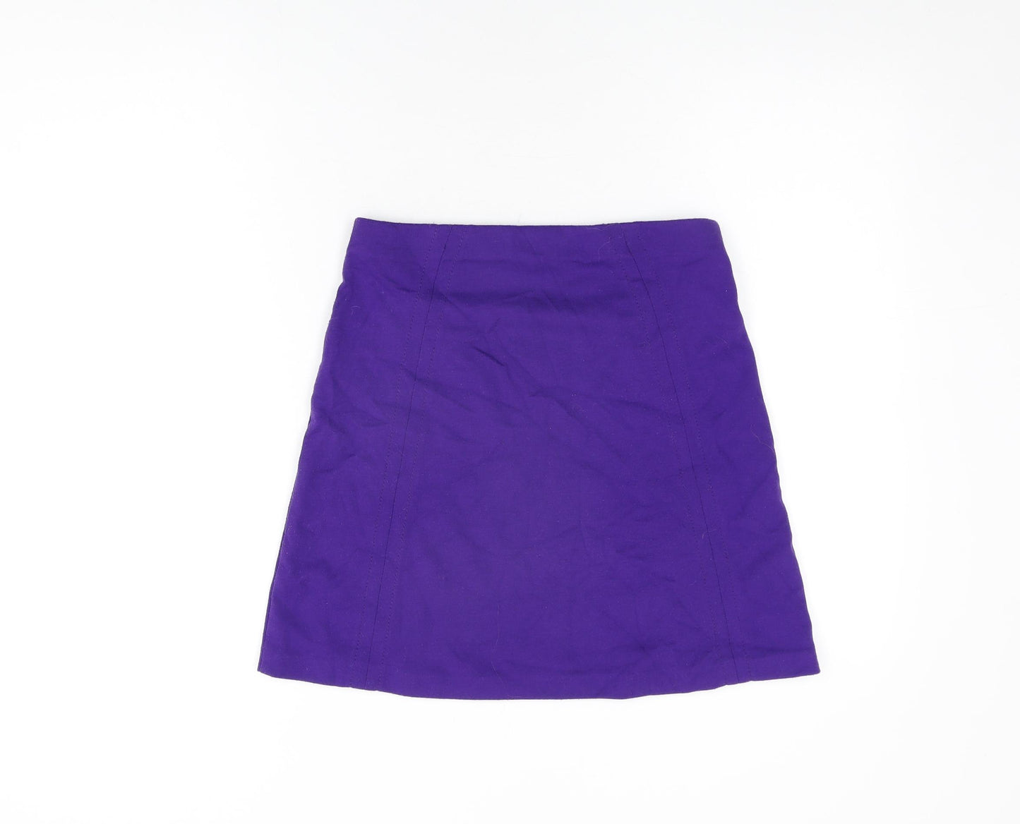 Marks and Spencer Womens Purple Polyester A-Line Skirt Size 8