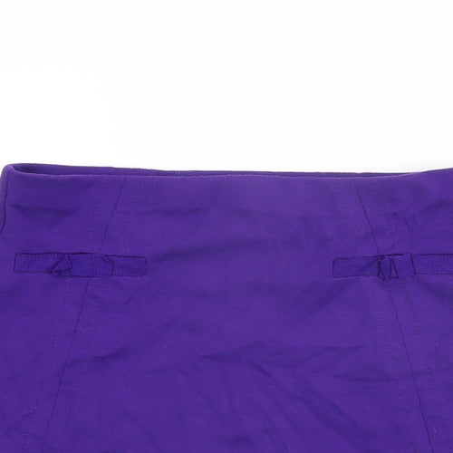 Marks and Spencer Womens Purple Polyester A-Line Skirt Size 8