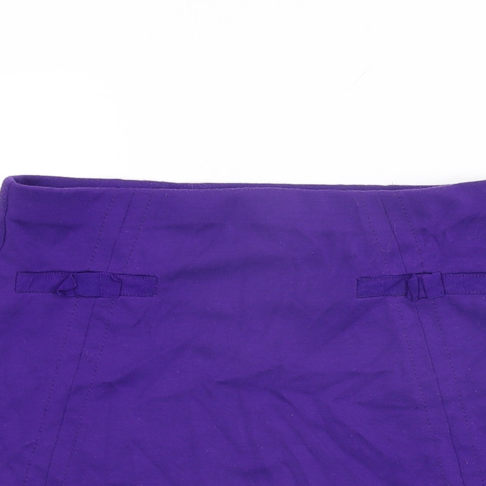 Marks and Spencer Womens Purple Polyester A-Line Skirt Size 8