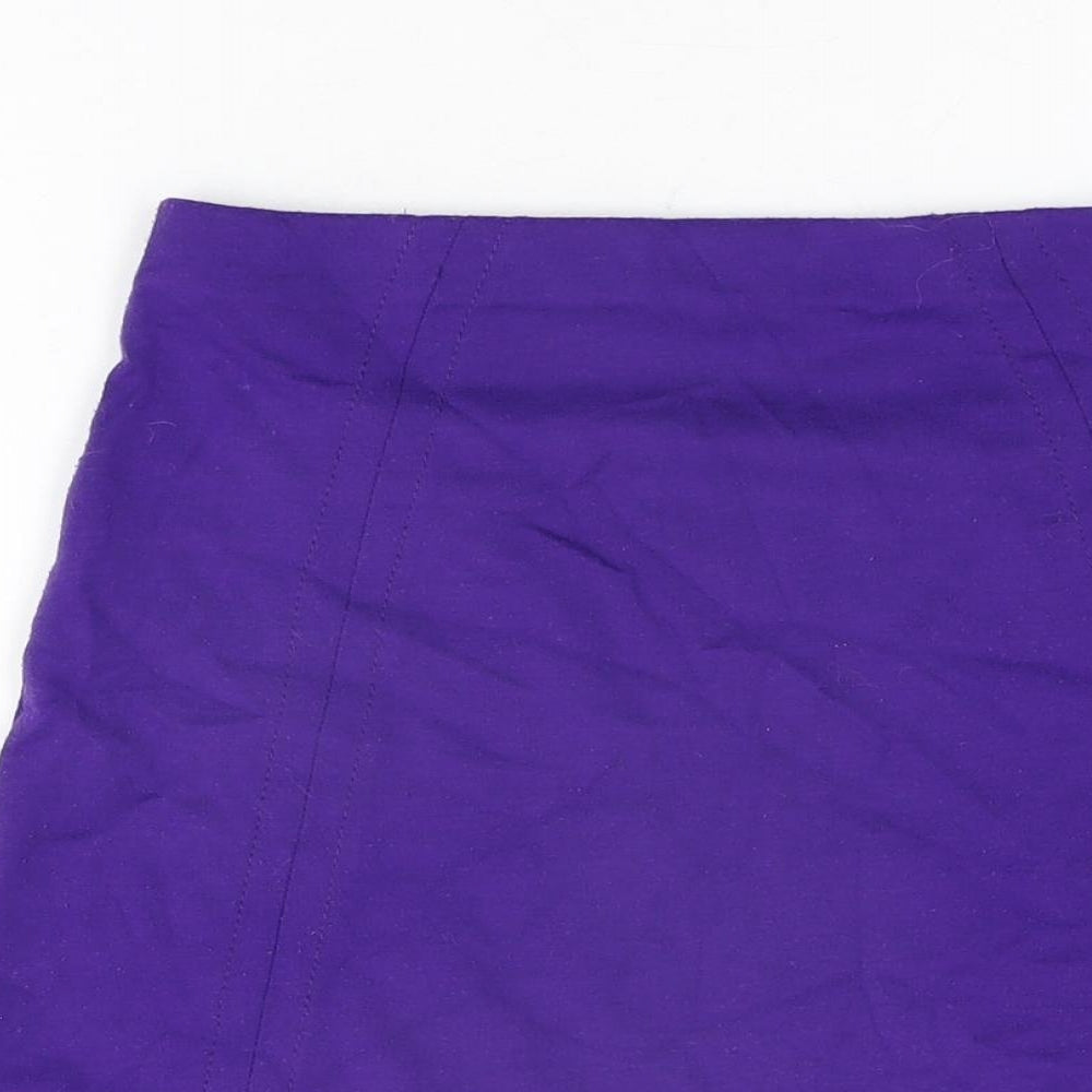 Marks and Spencer Womens Purple Polyester A-Line Skirt Size 8