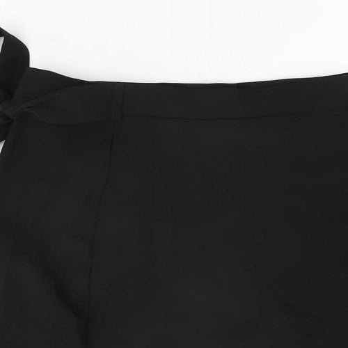 Boohoo Womens Black Polyester Mini Skirt Size 10 Tie