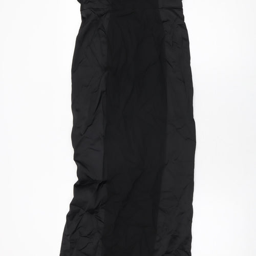 Coast Womens Black Acetate Bodycon Size 8 Off the Shoulder Zip