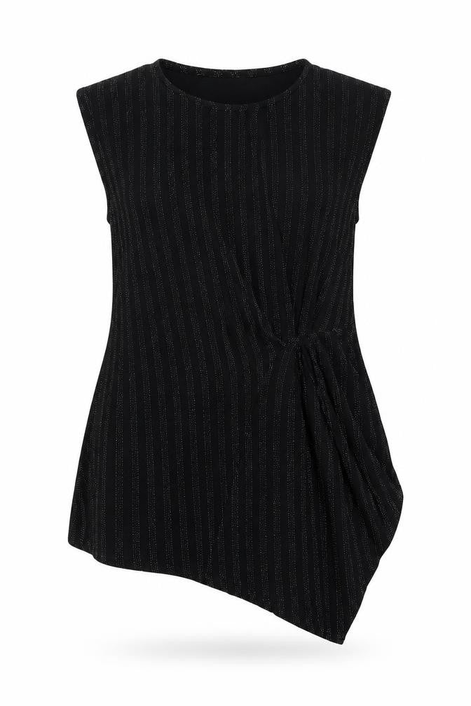 Roman Womens Black Polyester Basic T-Shirt Size 12 Round Neck