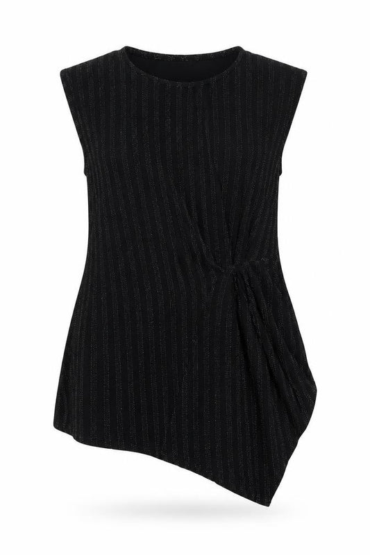 Front view of Roman women’s black polyester basic t-shirt, size UK 12, round neck