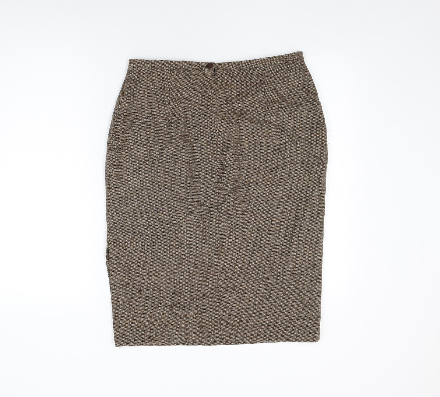 St Bernard Womens Brown Wool Straight & Pencil Skirt Size 14 Zip