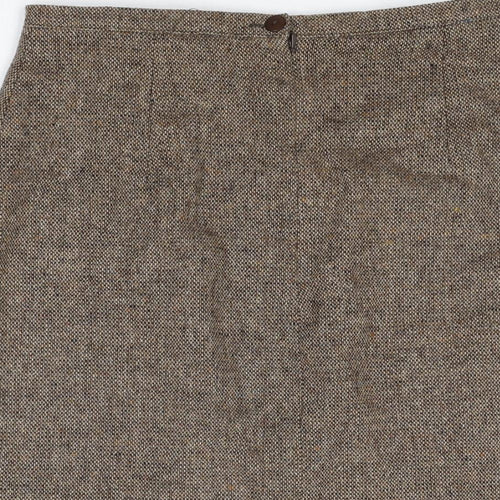 St Bernard Womens Brown Wool Straight & Pencil Skirt Size 14 Zip