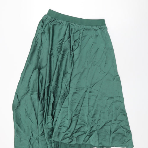 Zara Womens Green Polyester Swing Skirt Size L