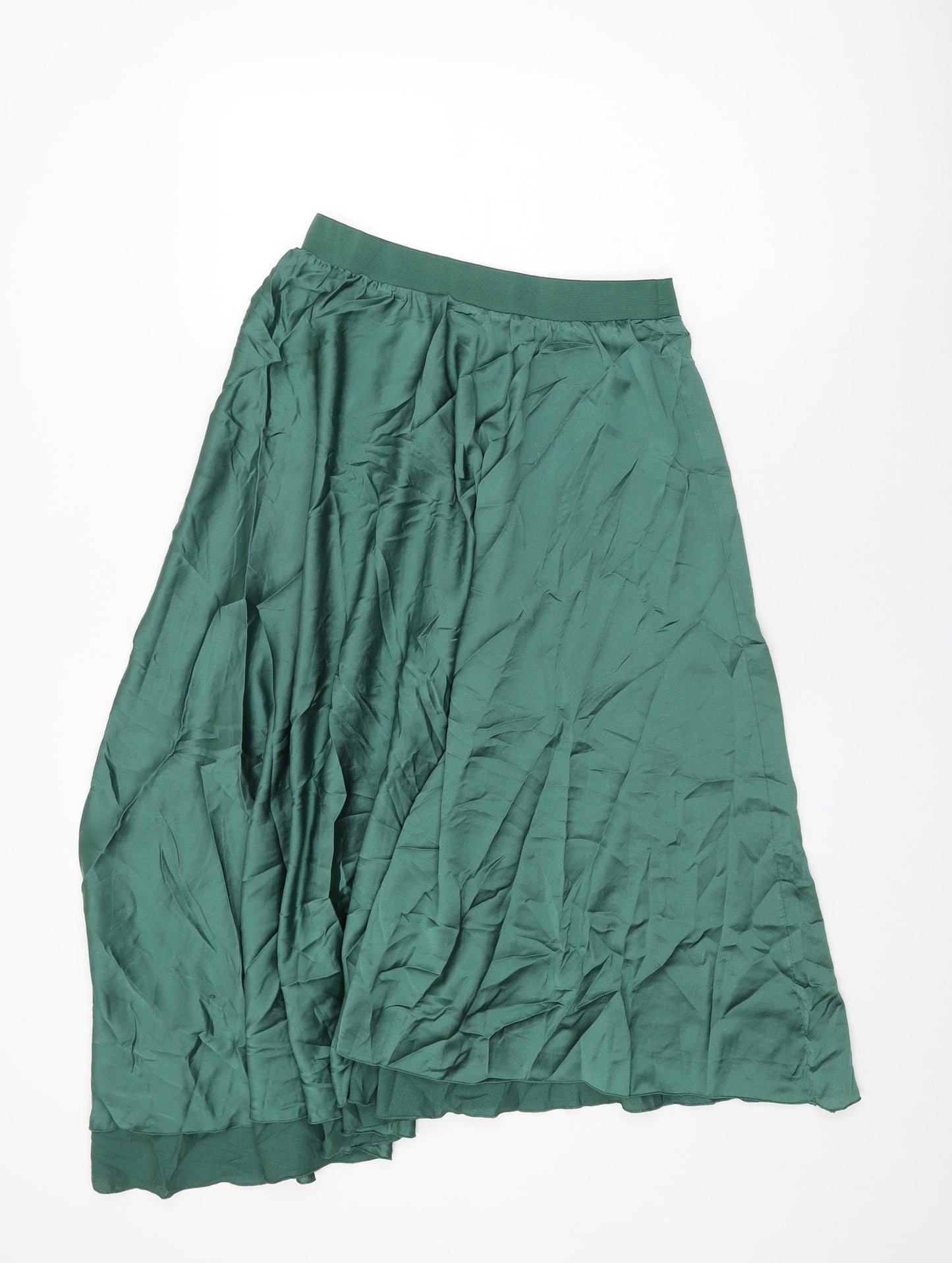 Zara Womens Green Polyester Swing Skirt Size L