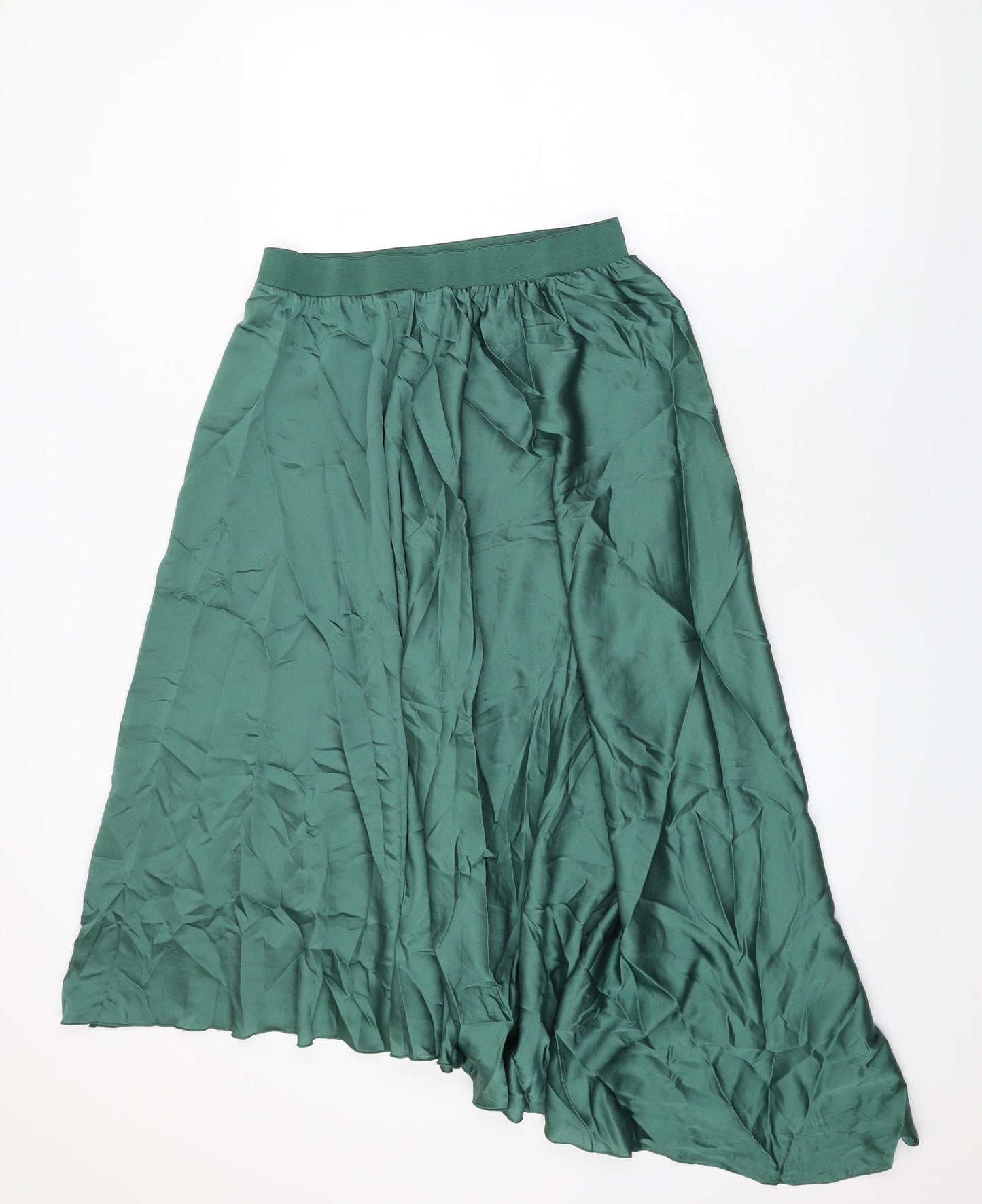 Zara Womens Green Polyester Swing Skirt Size L