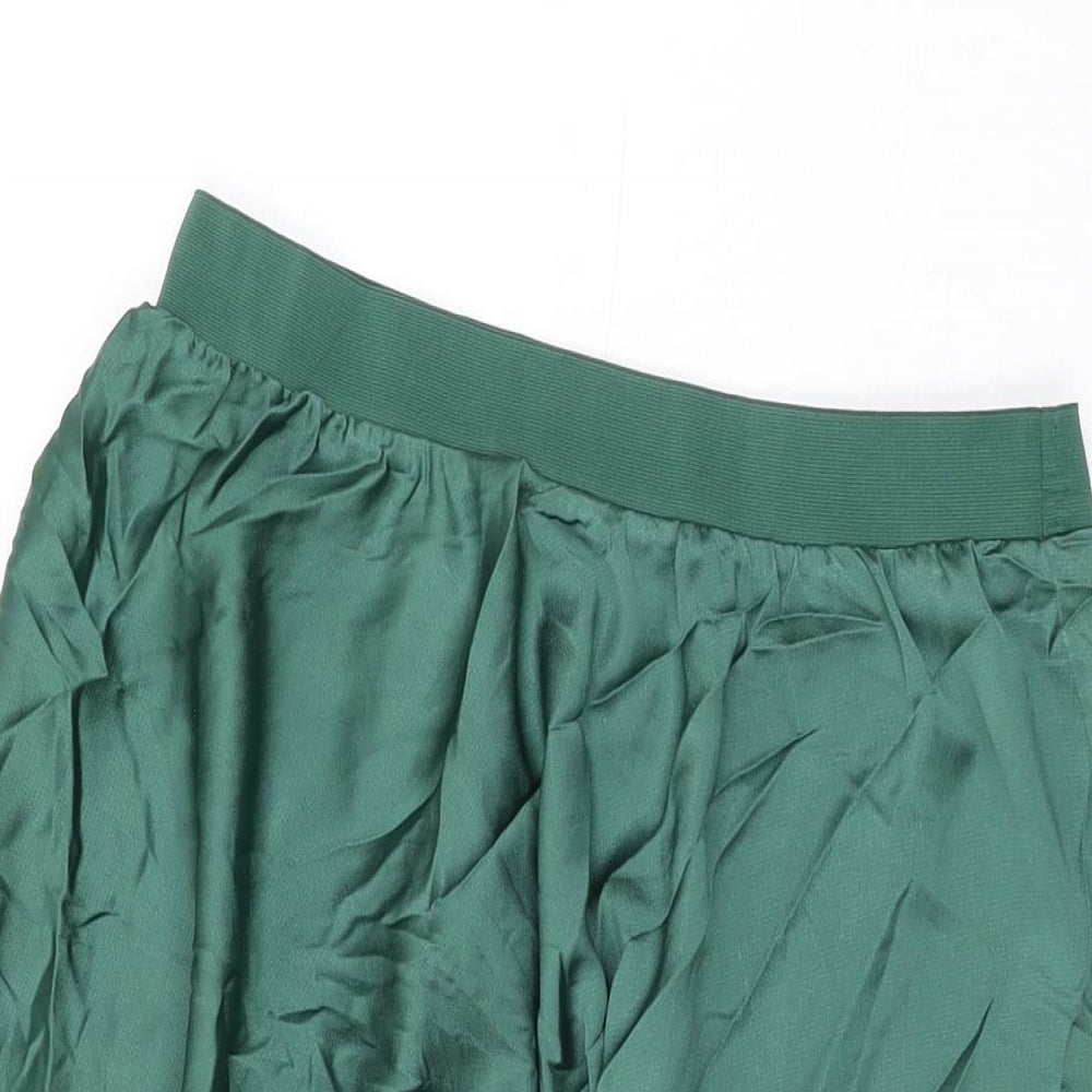 Zara Womens Green Polyester Swing Skirt Size L