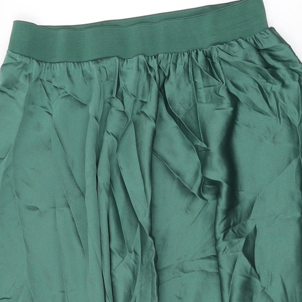 Zara Womens Green Polyester Swing Skirt Size L