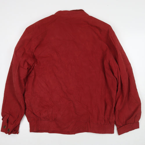 Bush Mens Red Bomber Jacket Coat Size L Zip