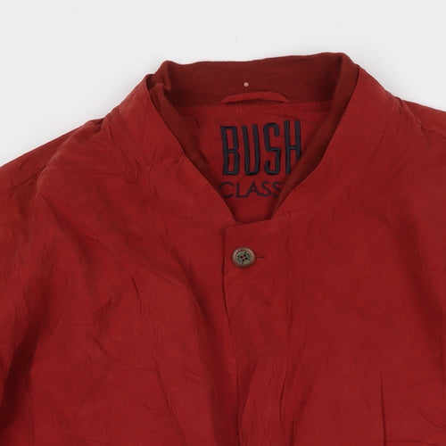 Bush Mens Red Bomber Jacket Coat Size L Zip