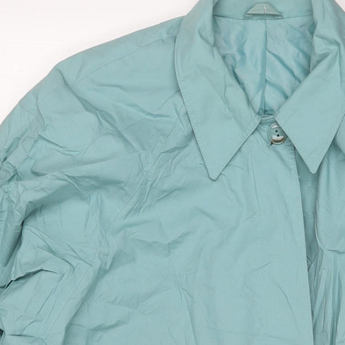 St Michael Womens Blue Overcoat Coat Size 12 Button