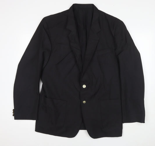 Classics Mens Black Polyester Jacket Suit Jacket Size 42 Regular