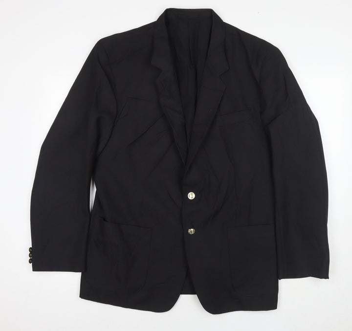 Classics Mens Black Polyester Jacket Suit Jacket Size 42 Regular