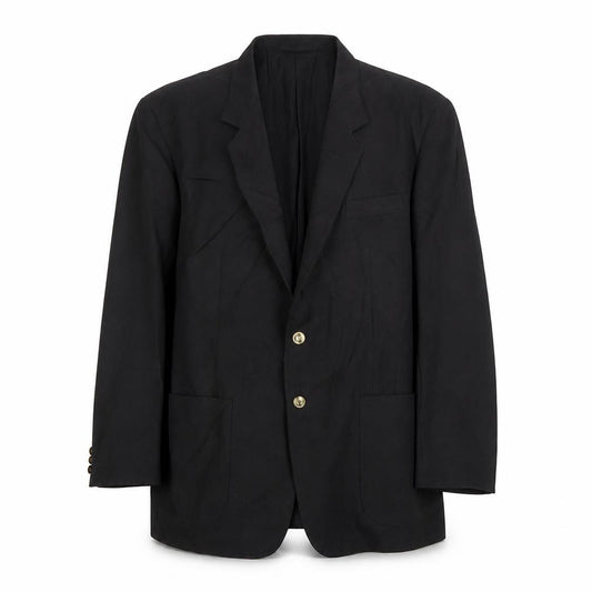 Front view of Classics men’s black polyester jacket suit jacket, size 42, regular