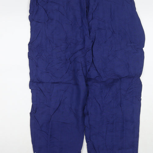 Ruby Rd Womens Blue Linen Trousers Size 18 L23 in Regular Zip