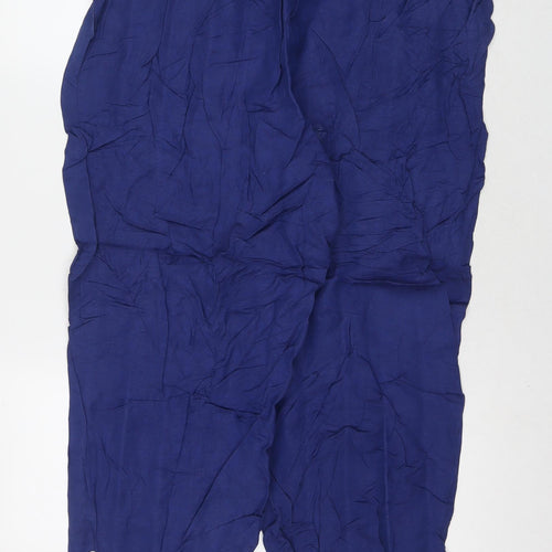 Ruby Rd Womens Blue Linen Trousers Size 18 L23 in Regular Zip