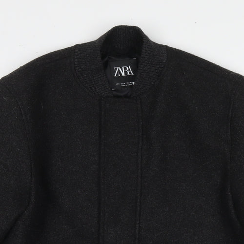 Zara Mens Grey Bomber Jacket Coat Size S Zip