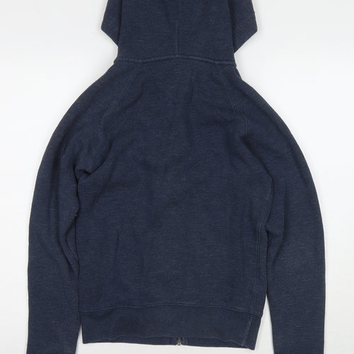 Jack Wills Womens Blue Cotton Full Zip Hoodie Size 8 Zip