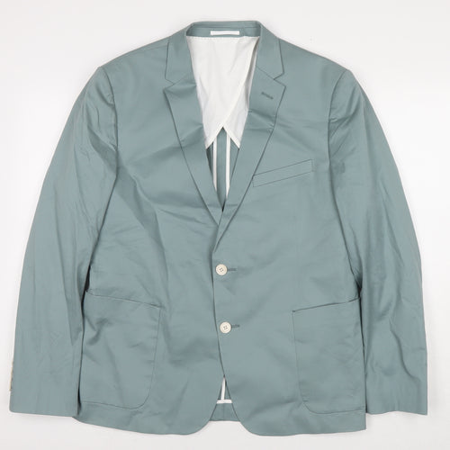 Kiin Mens Blue Polyester Jacket Suit Jacket Size 42 Regular