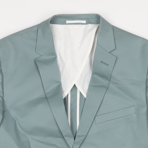 Kiin Mens Blue Polyester Jacket Suit Jacket Size 42 Regular