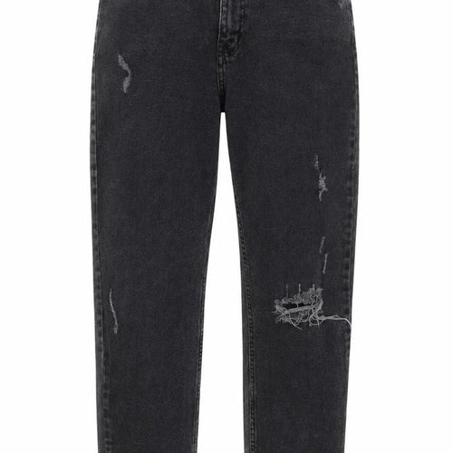Denim & Co. Womens Black Cotton Straight Jeans Size 12 L24 in Regular Zip