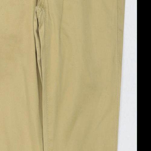 Topman Mens Brown Cotton Chino Trousers Size 28 in L29 in Regular Zip