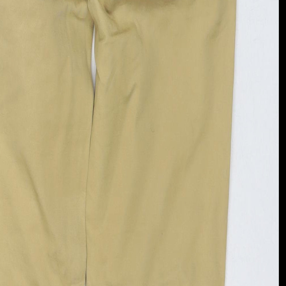 Topman Mens Brown Cotton Chino Trousers Size 28 in L29 in Regular Zip